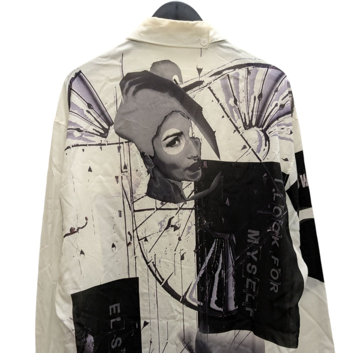 Yohji Yamamoto pour homme 25SS ASYMMETRY COLLAR PRINT BLOUSE アシンメトリーカラープリントブラウス 古着・中古-4枚目のアイテム画像