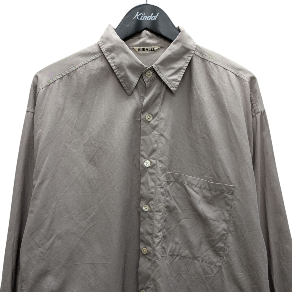 AURALEE 長袖シャツ　ブラック　サイズ3 AURALEE(オーラリー) SUPER LIGHT WOOL SHIRT長袖シャツ