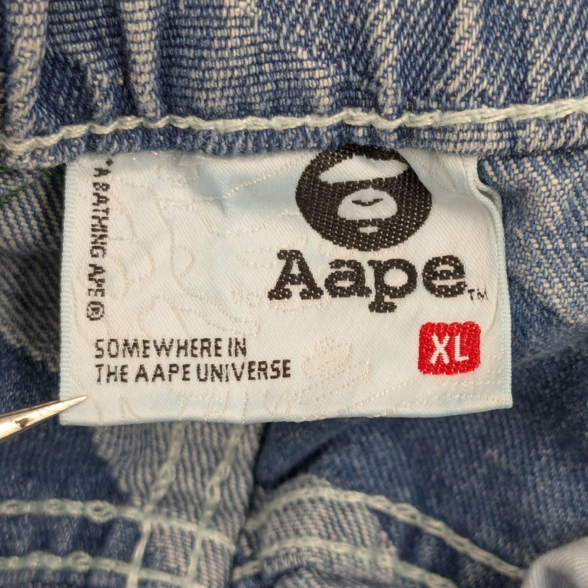 【A BATHING APE】汚れ有　デニム　XS~S　柄入り A BATHING APE】汚れ有 デニム XS~S 柄入り