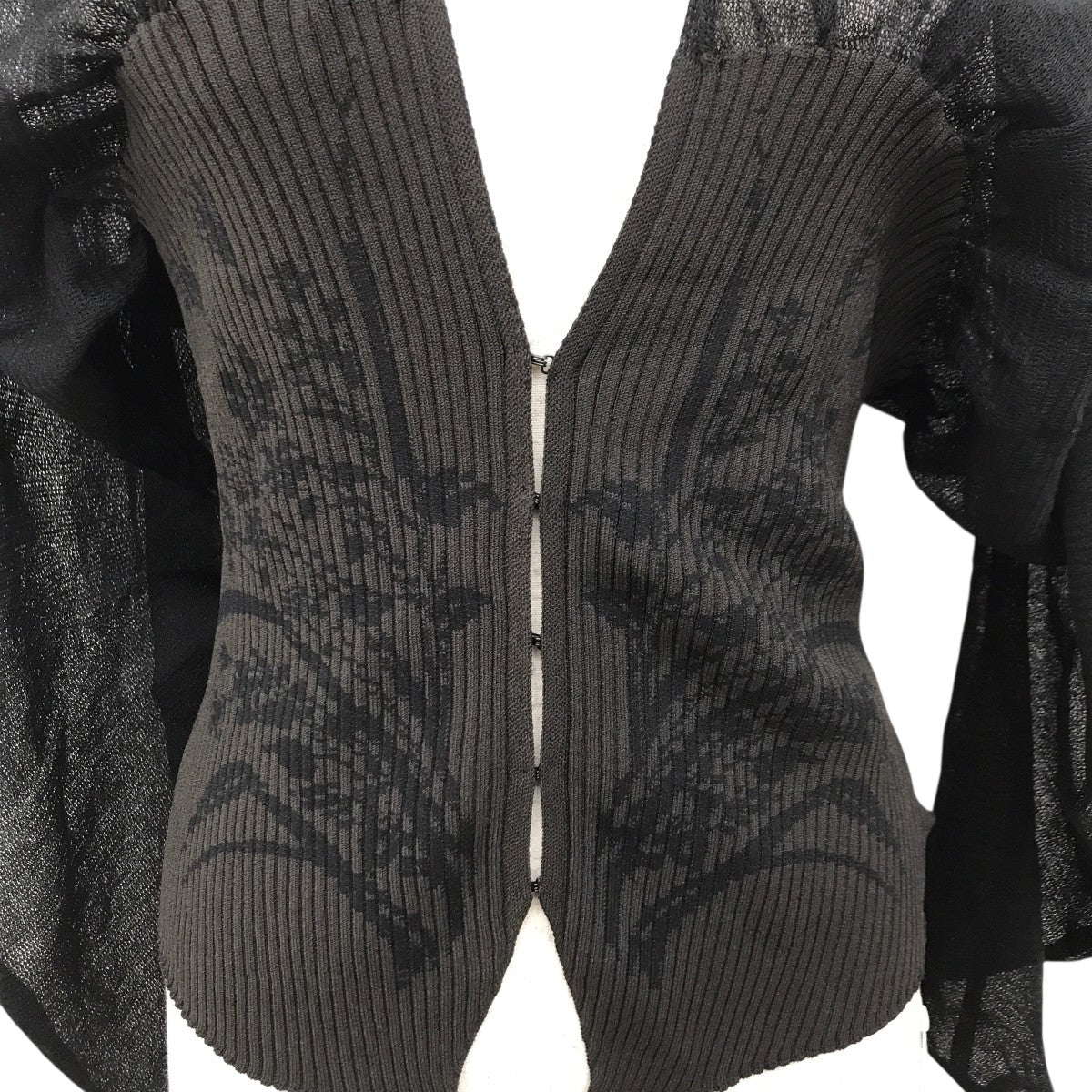 25SSSheer Rounded Sleeve Knitted CardiganニットカーディガンMM25SS-KN066