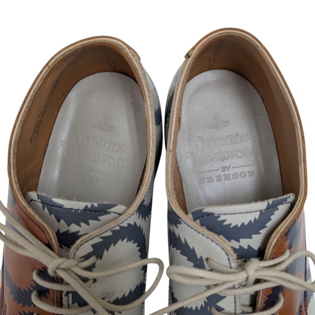 Vivienne Westwood×GRENSON スクイグルシューズ ホワイト×ブラウン