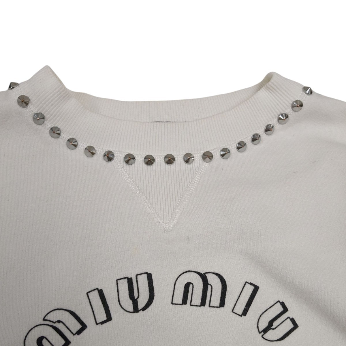 miu miu ミュウミュウ スタッズ スウェット トレーナー MIU MIU(ミュウミュウ) スタッズ付きスウェット MJL800 1ZVE