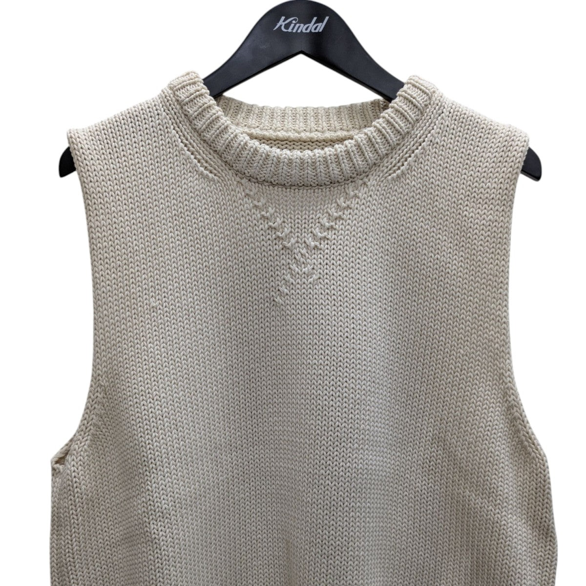 希少 美品 JIL SANDER ウール ノースリーブ デザイン ニット ベスト JIL SANDER(ジルサンダー) ニットベスト J22FB0106 アイボリー