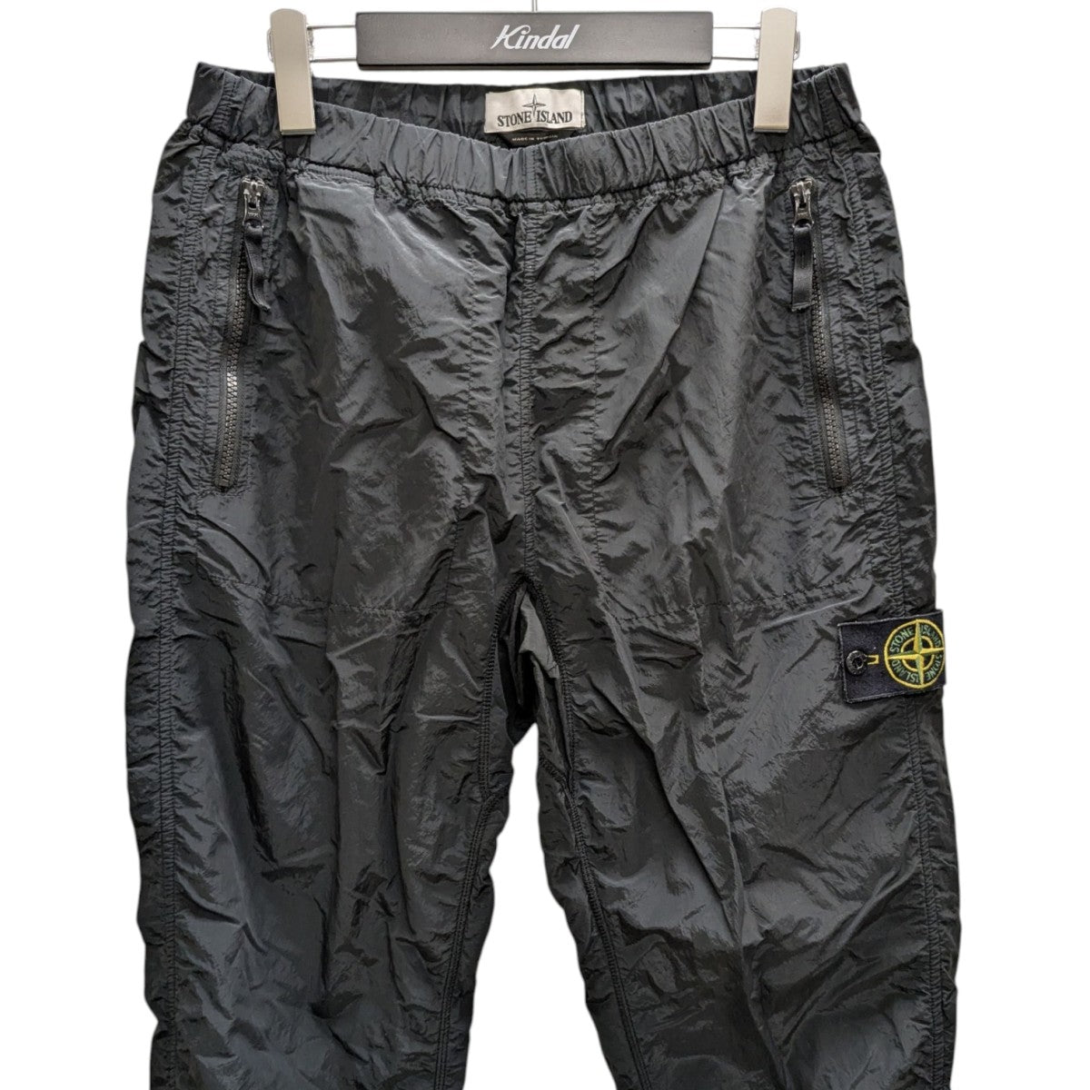 Stone  ストーンアイランド ナイロンパンツ ブラック W36 STONE ISLAND(ストーンアイランド) ナイロン メタル パンツ 691564212