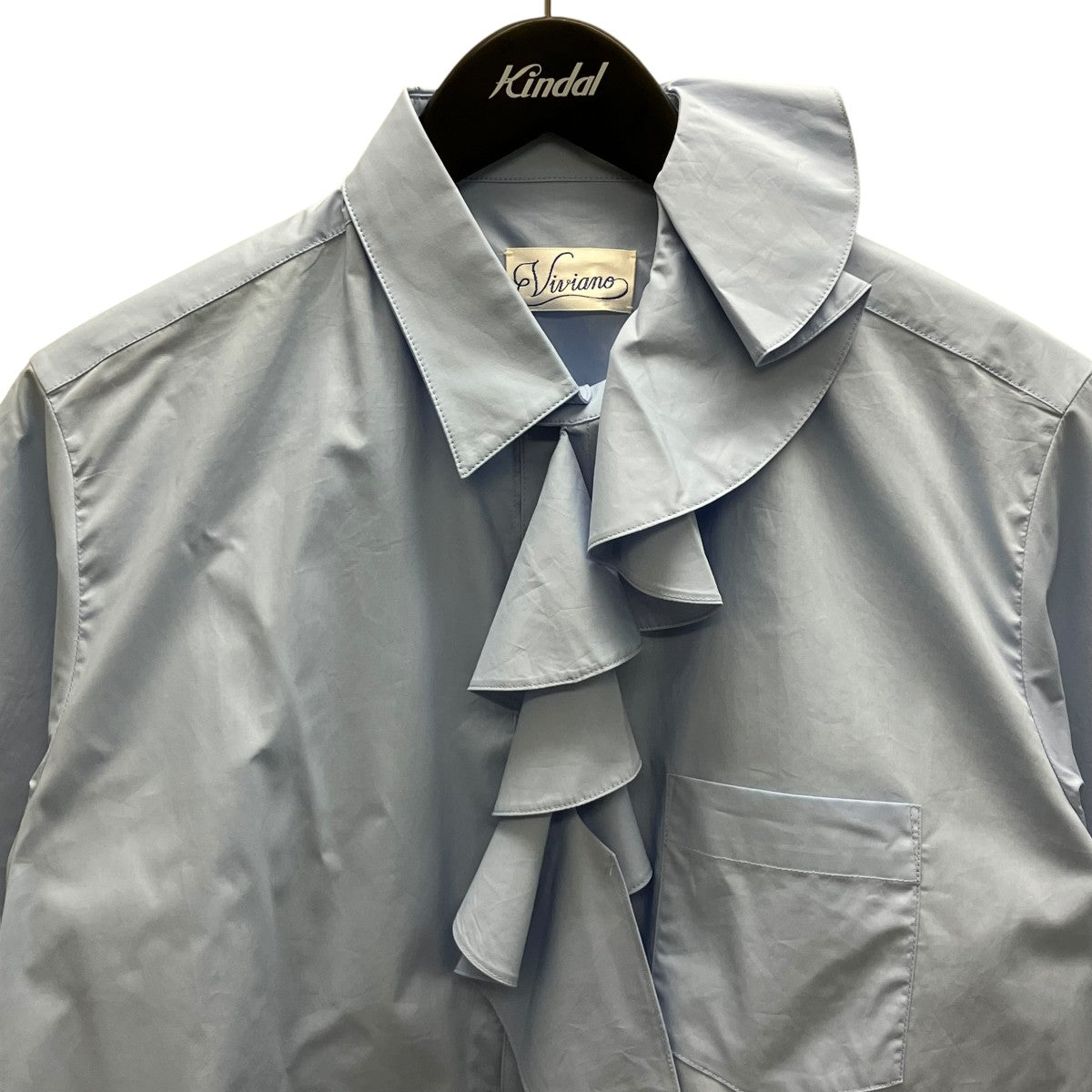 VIVIANO 25SSRuffle Collar S S Shirt ラッフルカラーシャツ 古着・中古-2枚目のアイテム画像