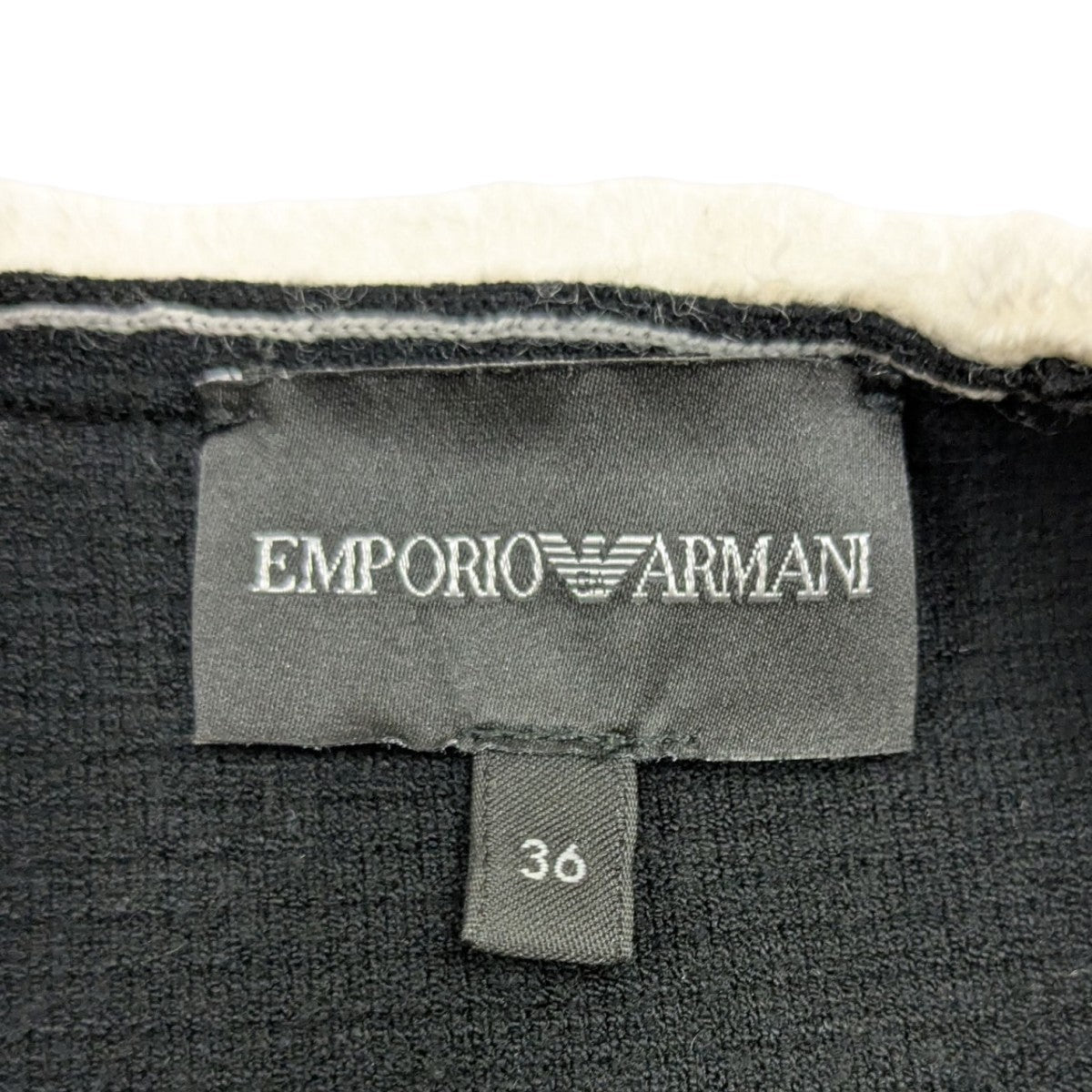 EMPORIO ARMANI オットマンファブリック フリンジディテール ドレス 古着・中古-6枚目のアイテム画像