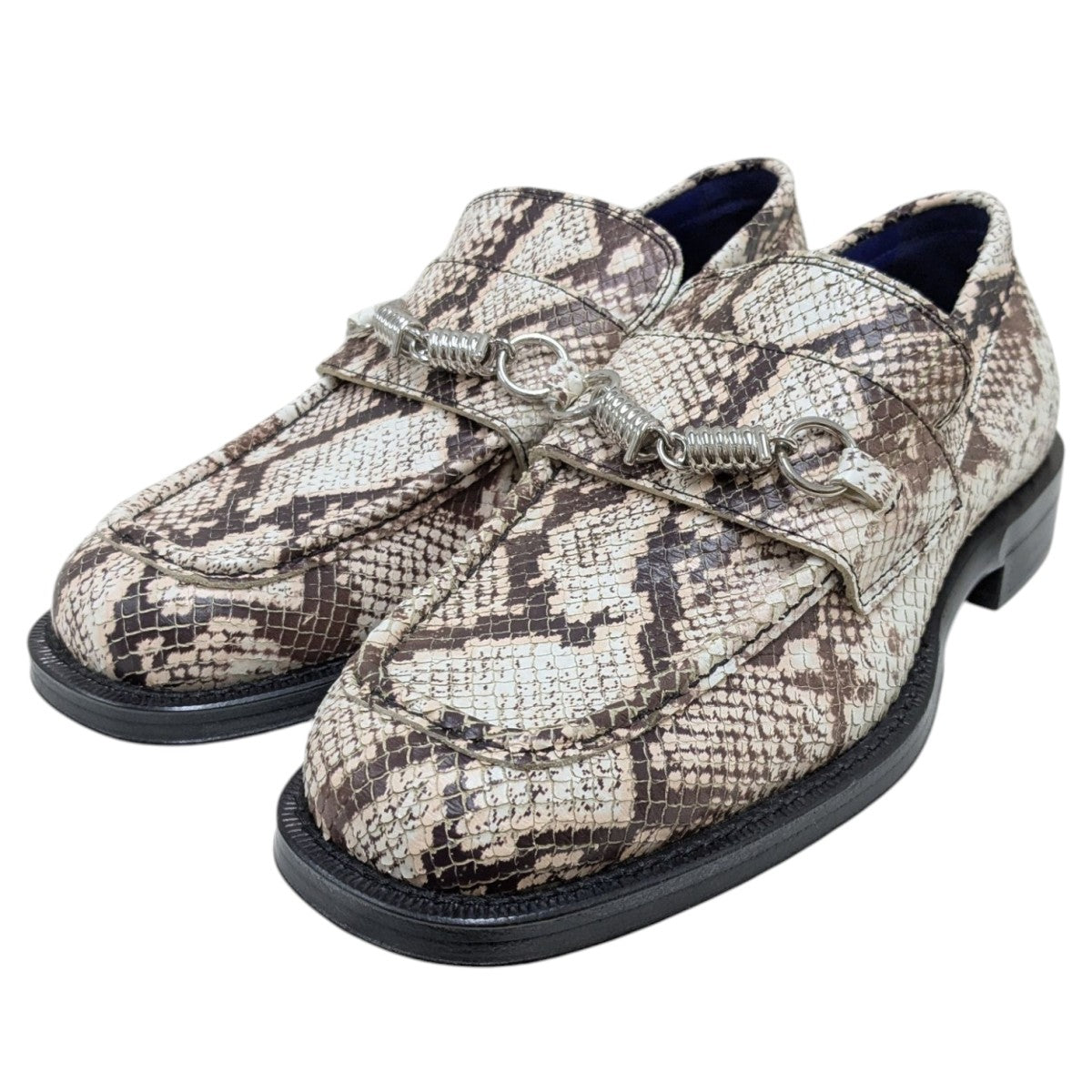 BARBED LOAFERS蛇柄ローファー