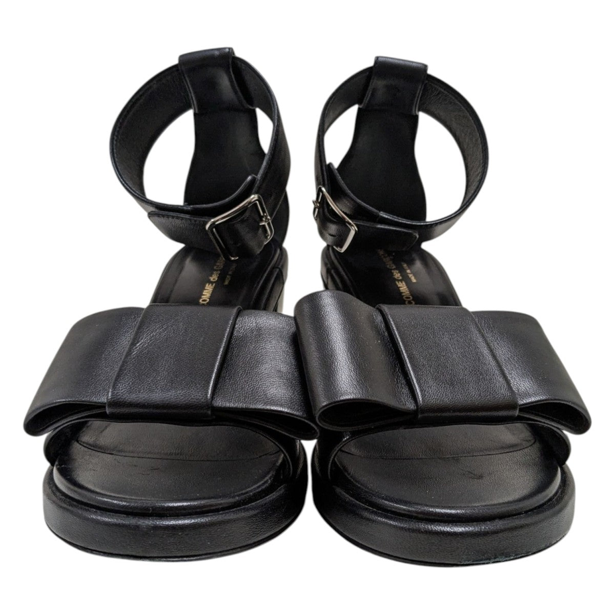 Black Bow Healed Sandalsリボンサンダル