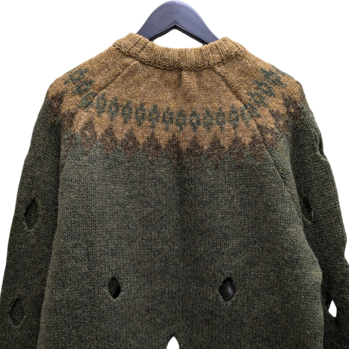 KAPITAL(キャピタル) 3G ウール ノルディック柄 カットアウトラグラン