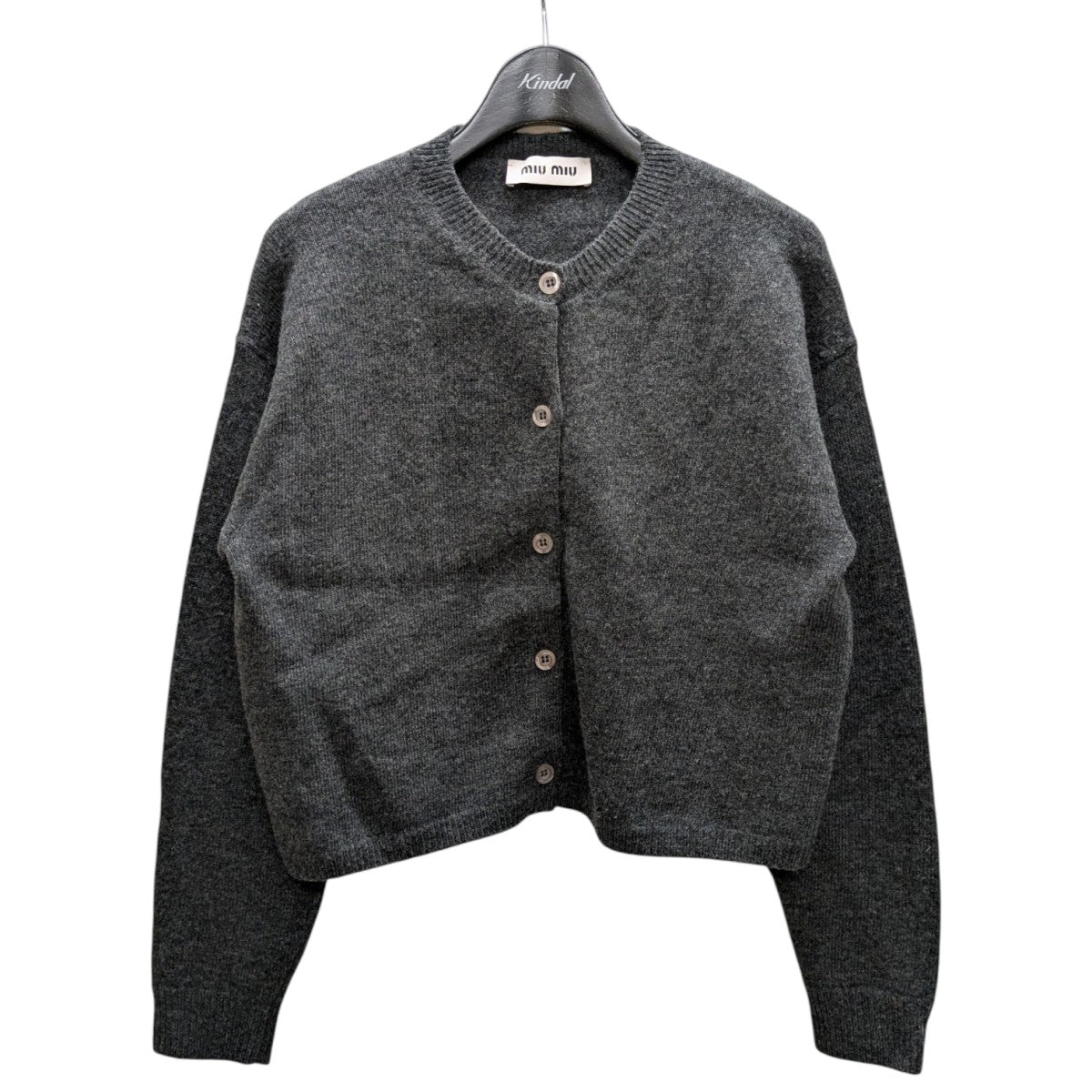 MIU MIU グレー カーディガン フリル付き サイズ40 MIU MIU グレー カーディガン フリル付き サイズ40