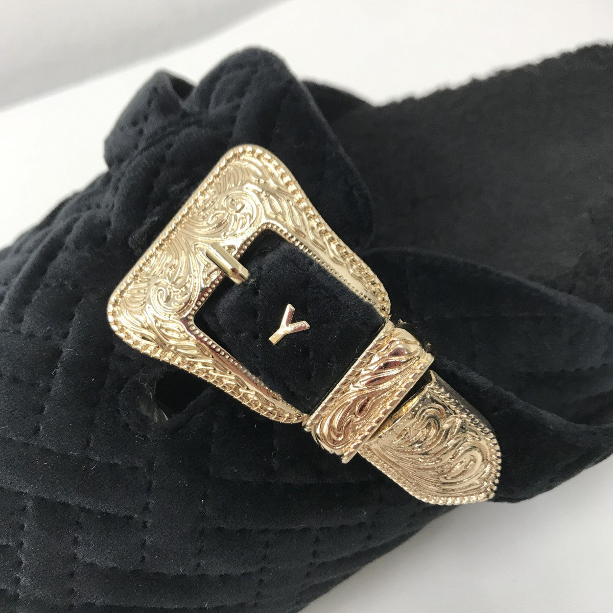 YELLO(イエロ) URUSHI CLOGS SHOESキルティングサンダル ブラック