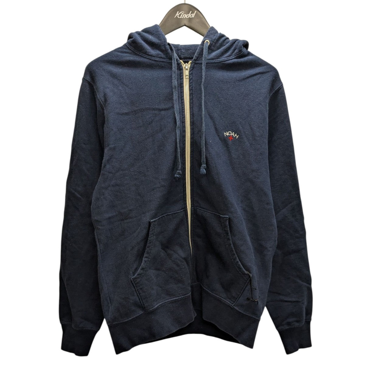 NOAH ネイビー フルジップパーカー M NOAH ネイビー ジップアップパーカー
