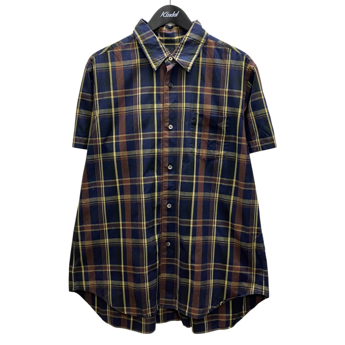 FUMITO GANRYU 【PLEATED SHIRT】 チェックシャツ 古着・中古-1枚目のアイテム画像