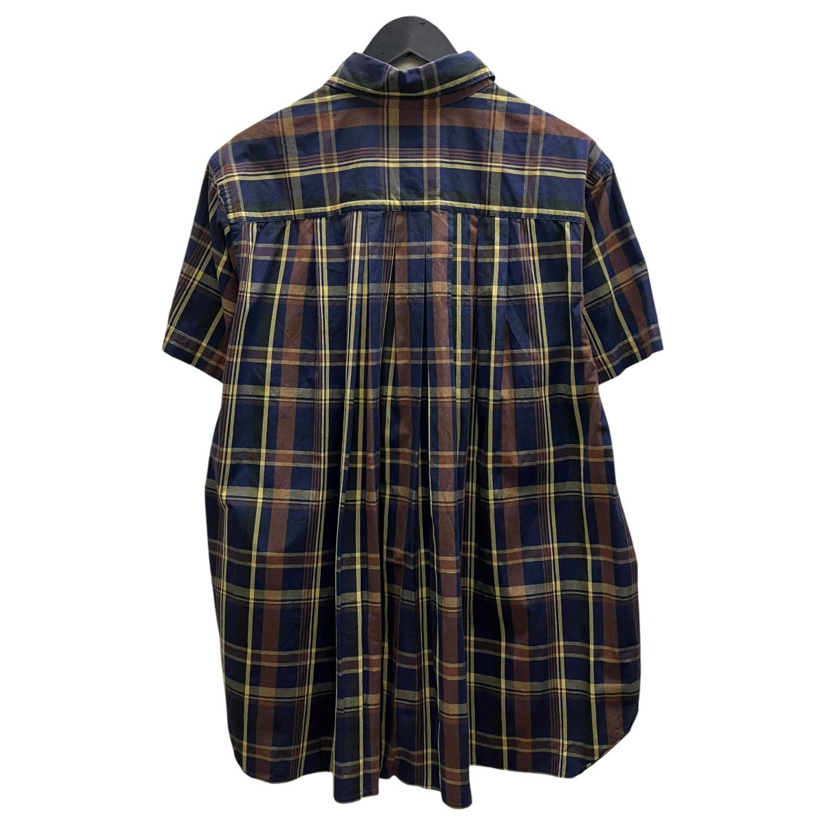 FUMITO GANRYU 【PLEATED SHIRT】 チェックシャツ 古着・中古-2枚目のアイテム画像
