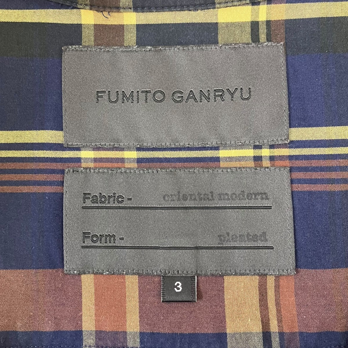 FUMITO GANRYU 【PLEATED SHIRT】 チェックシャツ 古着・中古-5枚目のアイテム画像