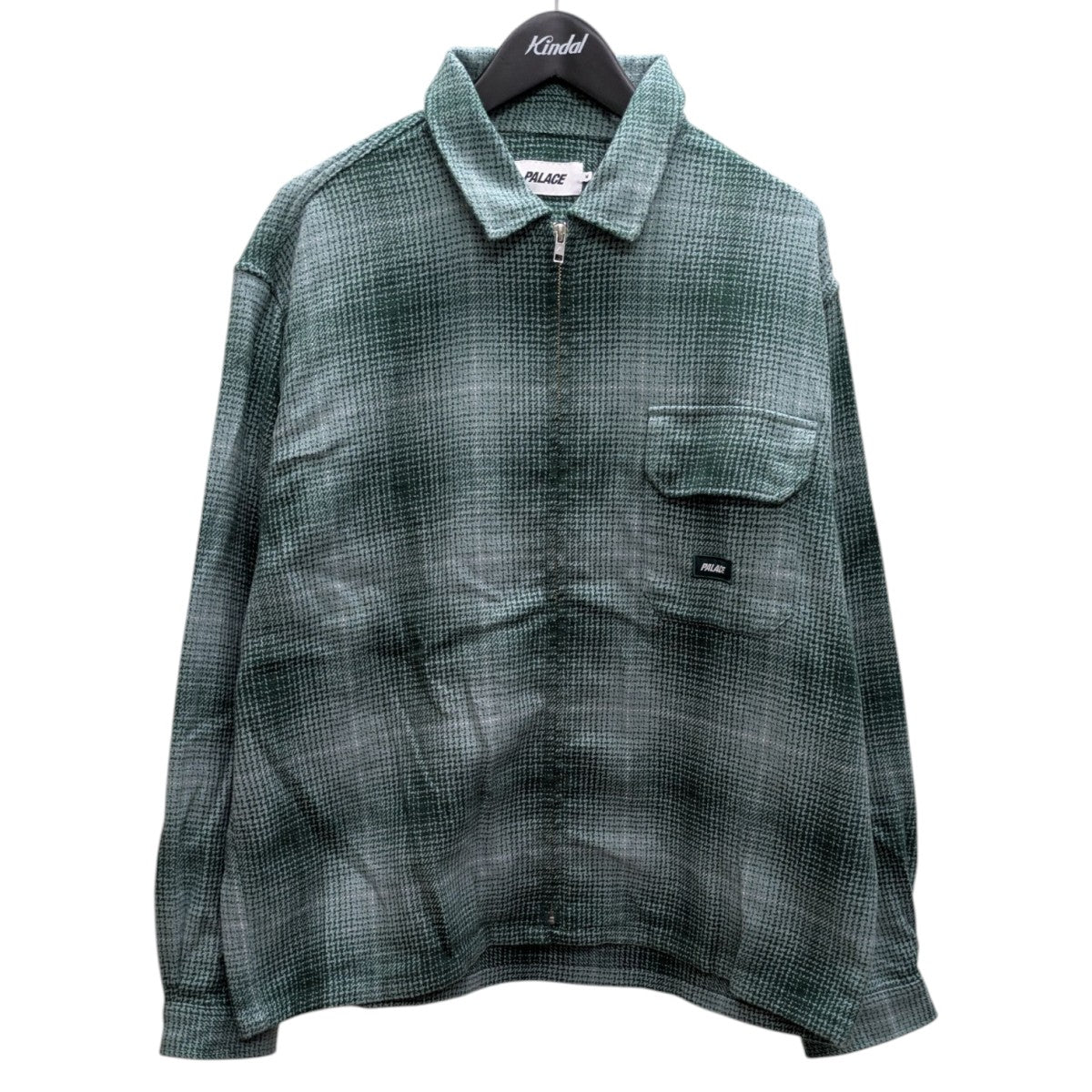 PALACE(パレス) 25AWGHOST ZIP SHIRTチェックジャケット グリーン