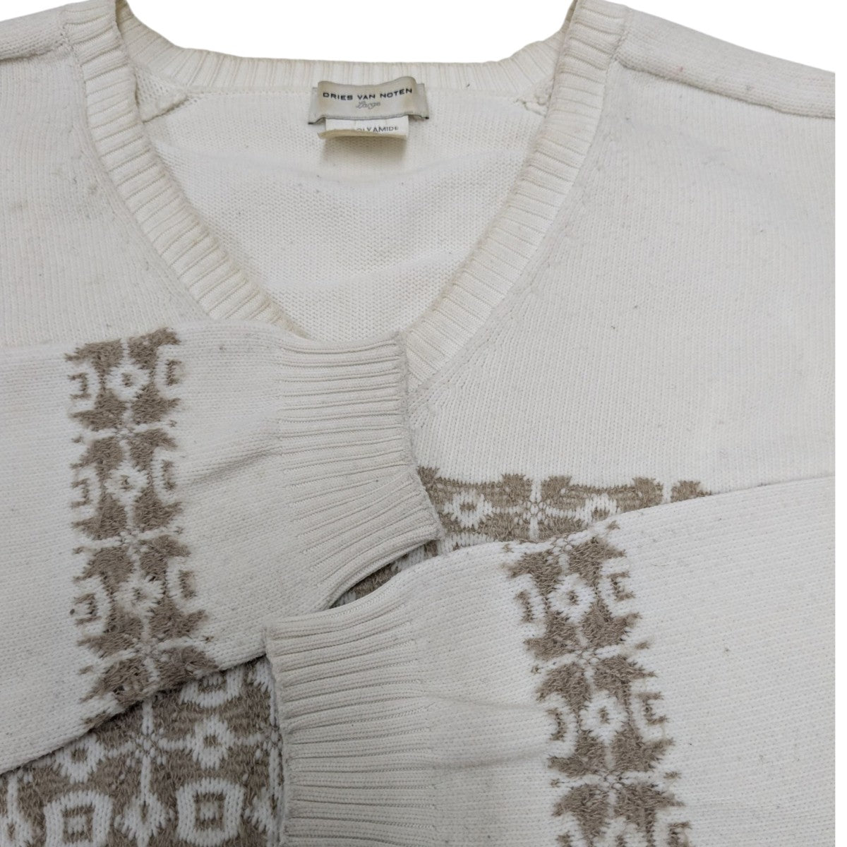 DRIES VAN NOTEN(ドリスヴァンノッテン) Vネックニット ホワイト