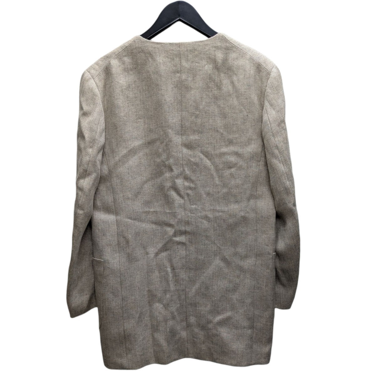 HEMP SUITING COLLARLESS JACKET カラーレスジャケット