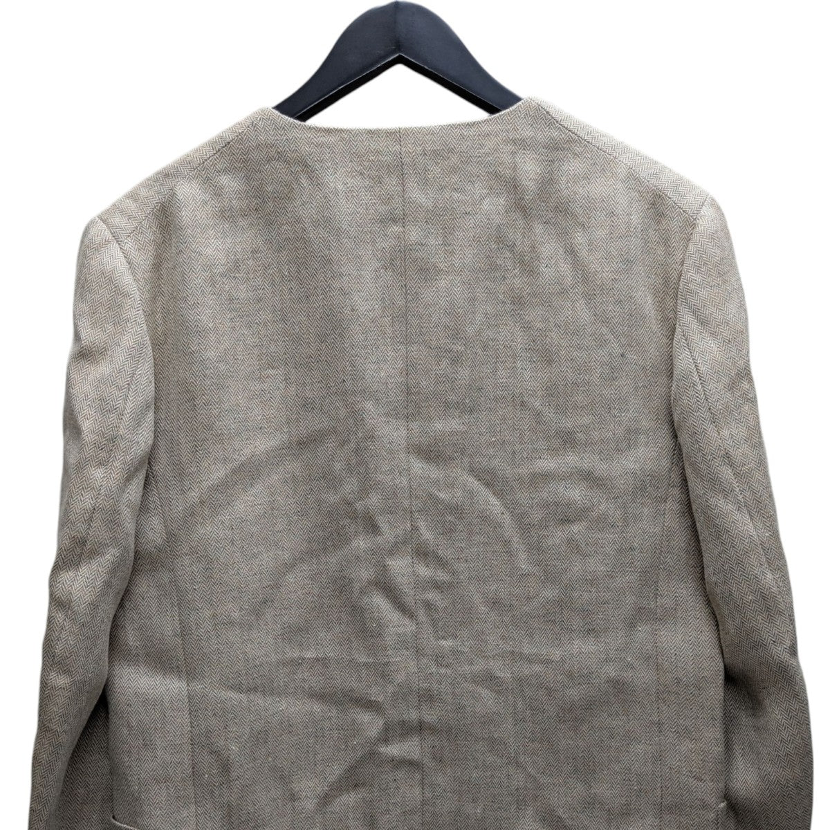 HEMP SUITING COLLARLESS JACKET カラーレスジャケット