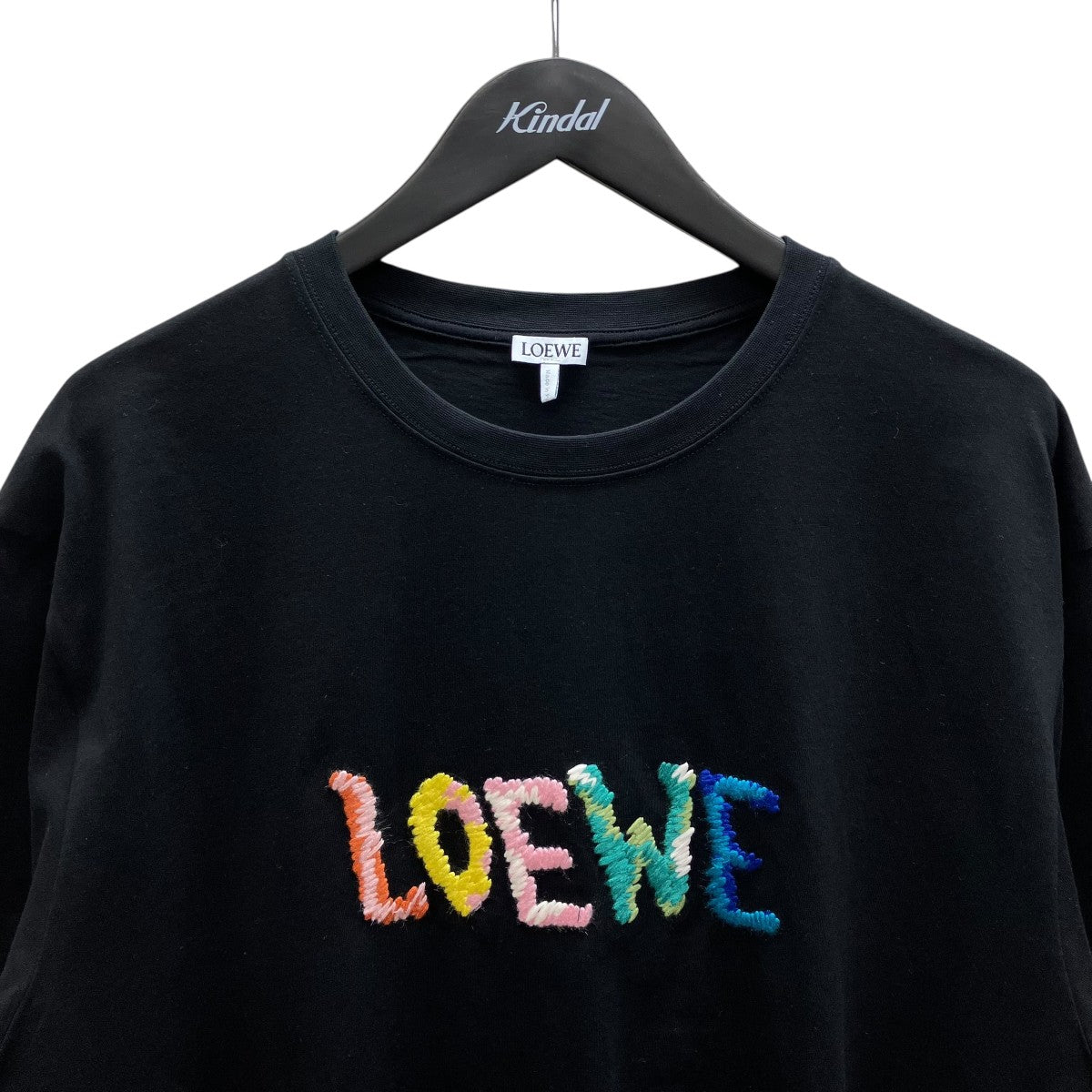 LOEWE(ロエベ) ロゴ刺繍Tシャツ H526Y22XBF ブラック サイズ L｜【公式