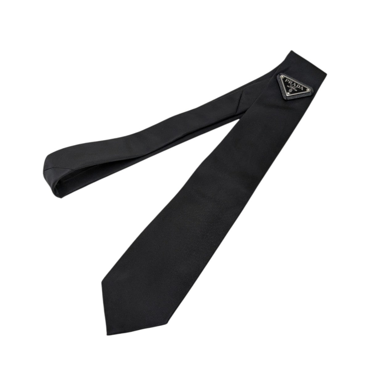 PRADA(プラダ) トライアングルプレートネクタイ UCR77 ブラック