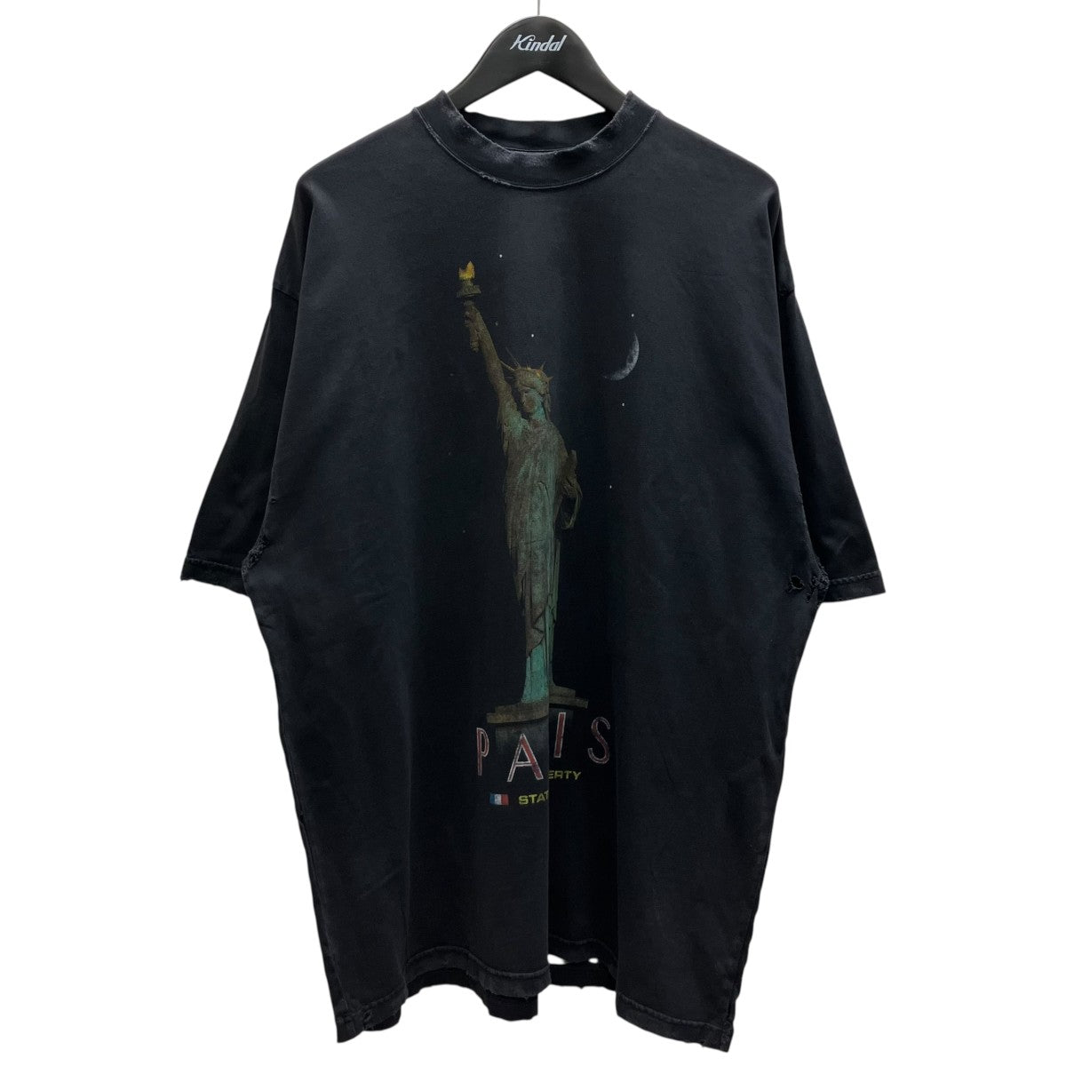 BALENCIAGA ヴィンテージ加工自由の女神プリントTシャツ 古着・中古-1枚目のアイテム画像