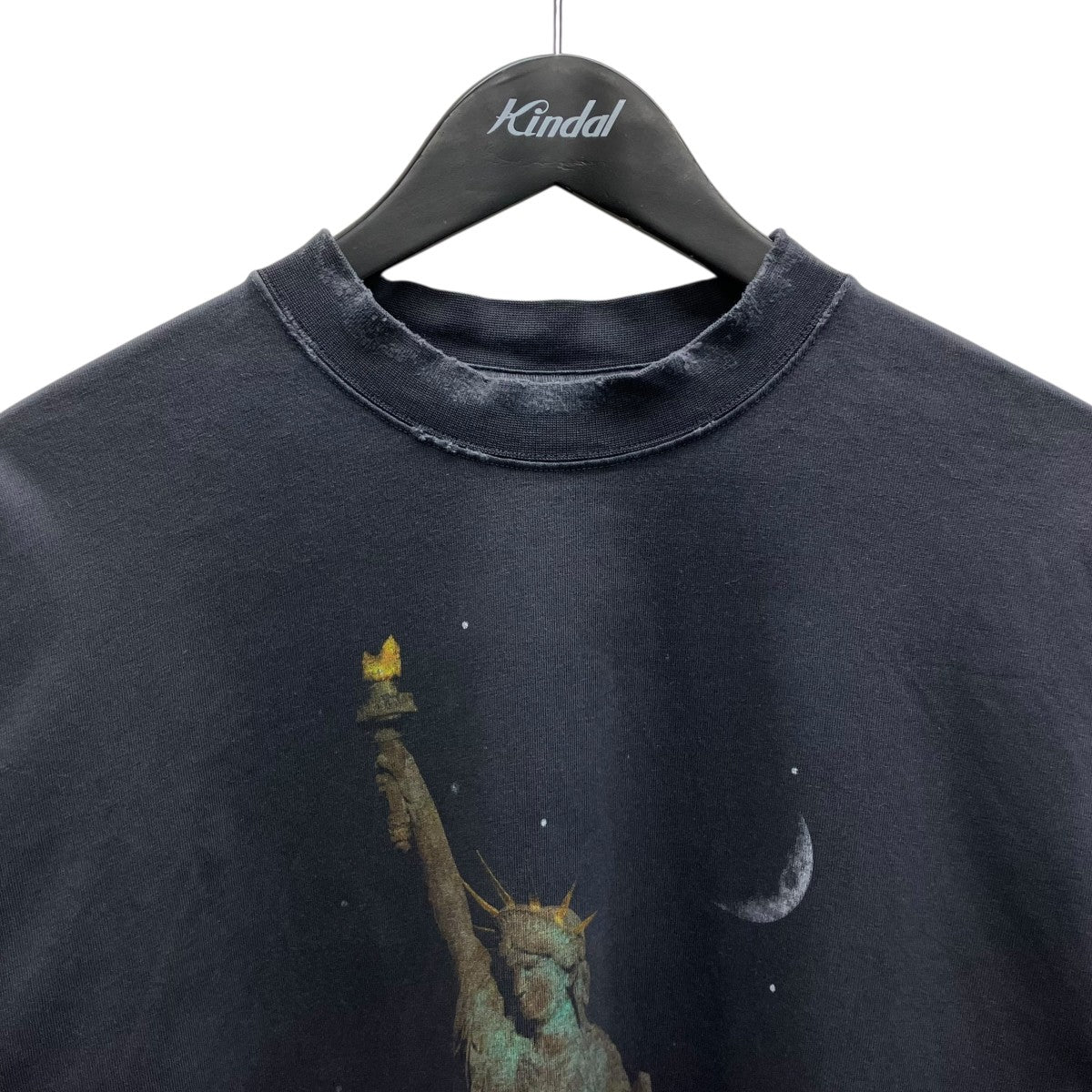 BALENCIAGA ヴィンテージ加工自由の女神プリントTシャツ 古着・中古-2枚目のアイテム画像