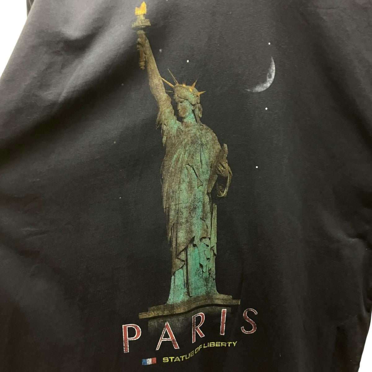 BALENCIAGA ヴィンテージ加工自由の女神プリントTシャツ 古着・中古-3枚目のアイテム画像