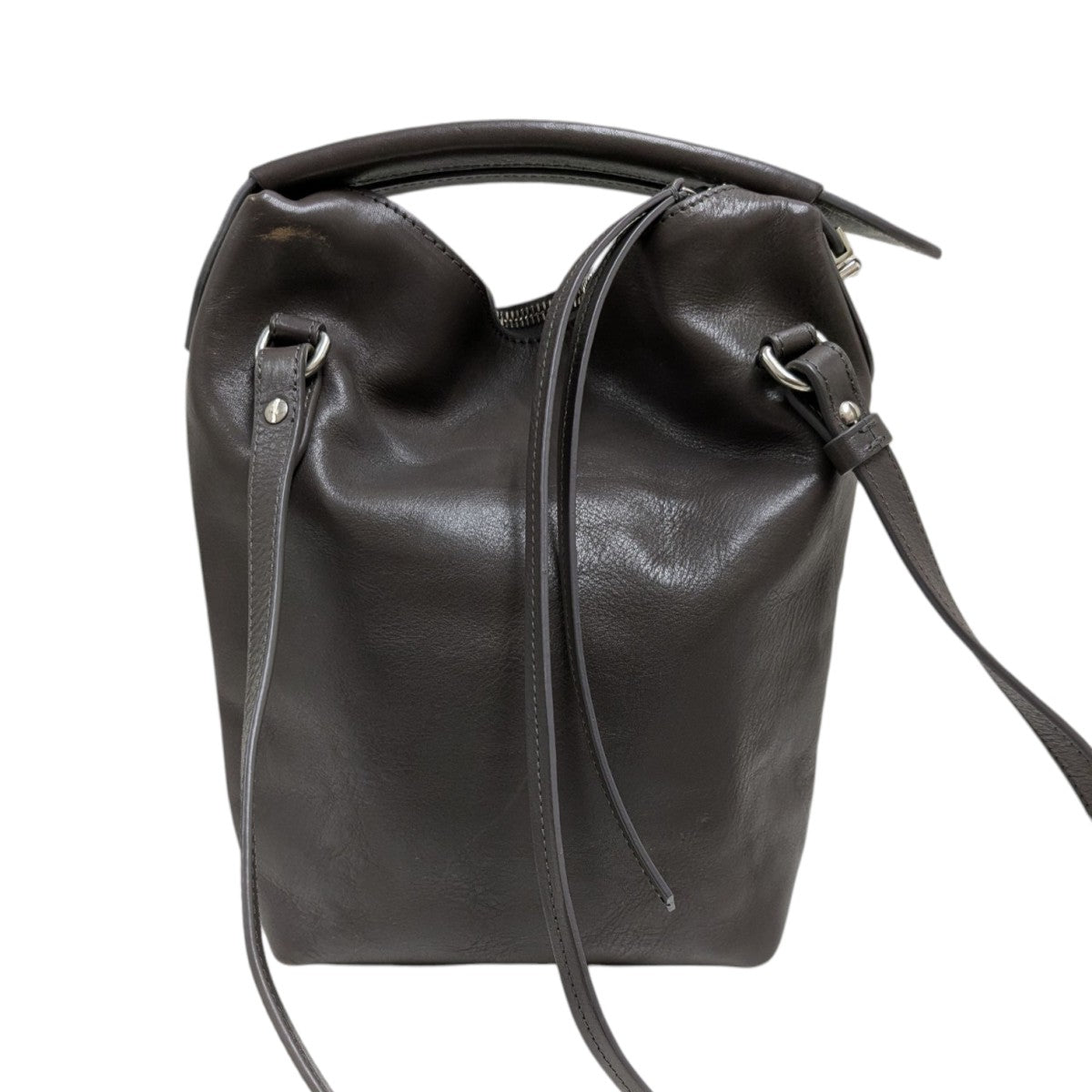 LEMAIRE ブラウン レザー ショルダーバッグ ラージ large LEMAIRE