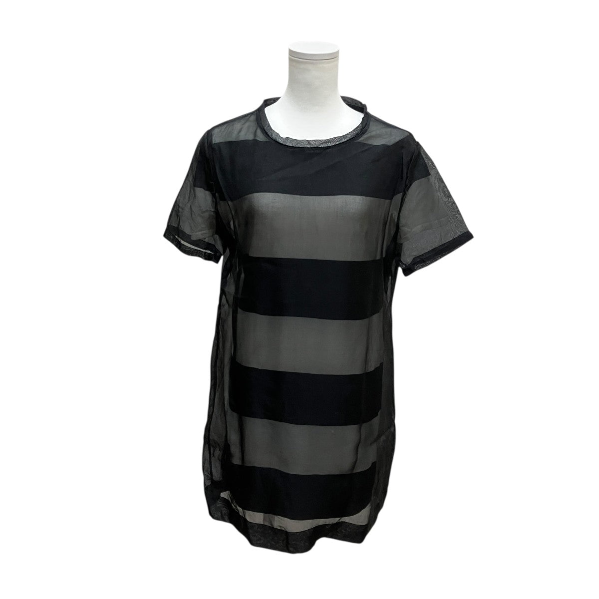 ALEXANDER WANG 無地×ボーダーシースルーチュニック 古着・中古-1枚目のアイテム画像