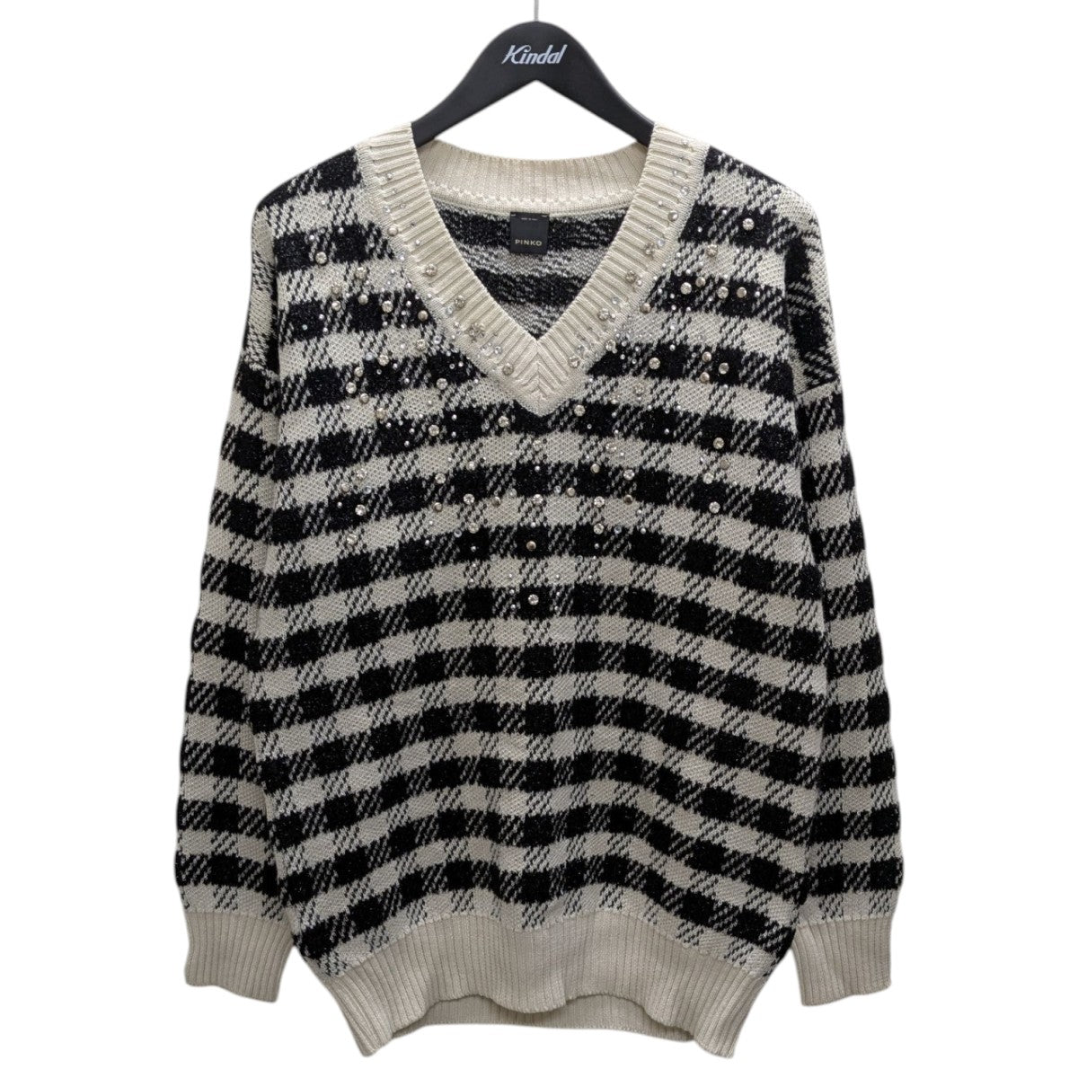 PINKO ビジューVネックニット 古着・中古-1枚目のアイテム画像
