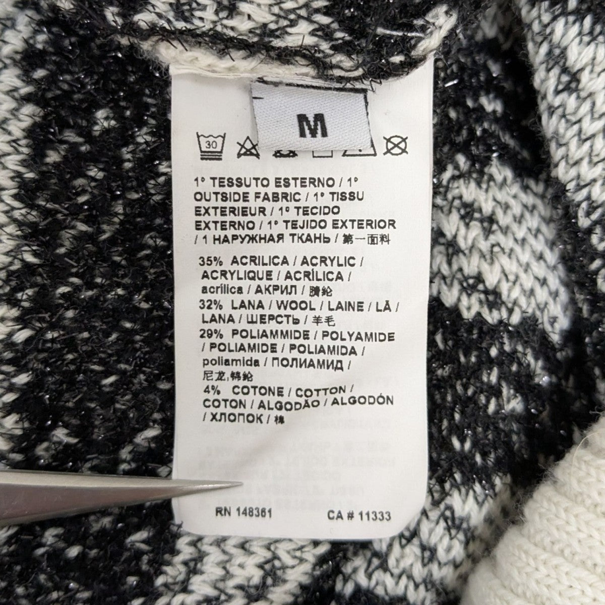 PINKO ビジューVネックニット 古着・中古-6枚目のアイテム画像