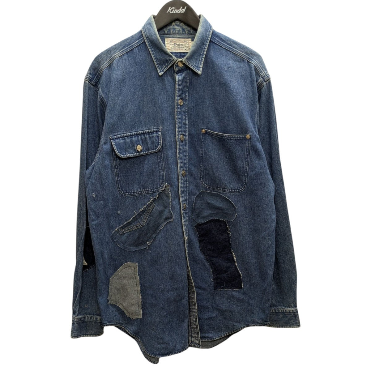 POLO RALPH LAUREN 80s パッチワークデニムシャツ 古着・中古-1枚目のアイテム画像