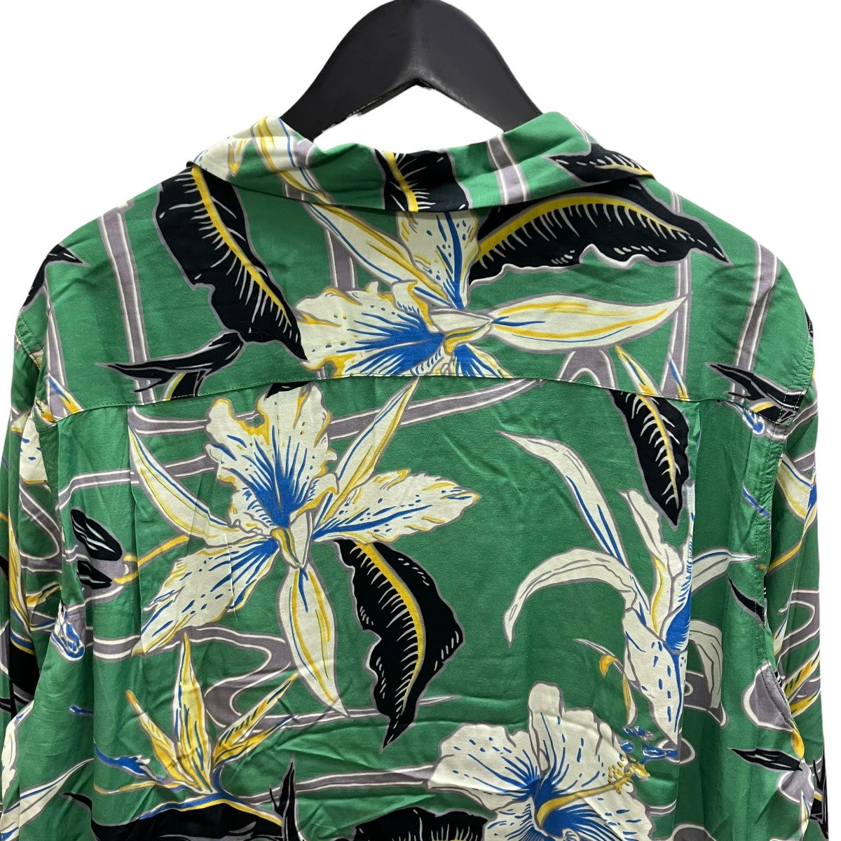 WACKO MARIA HAWAIIAN SHIRT L Sハイビスカス柄 長袖アロハシャツ 古着・中古-4枚目のアイテム画像