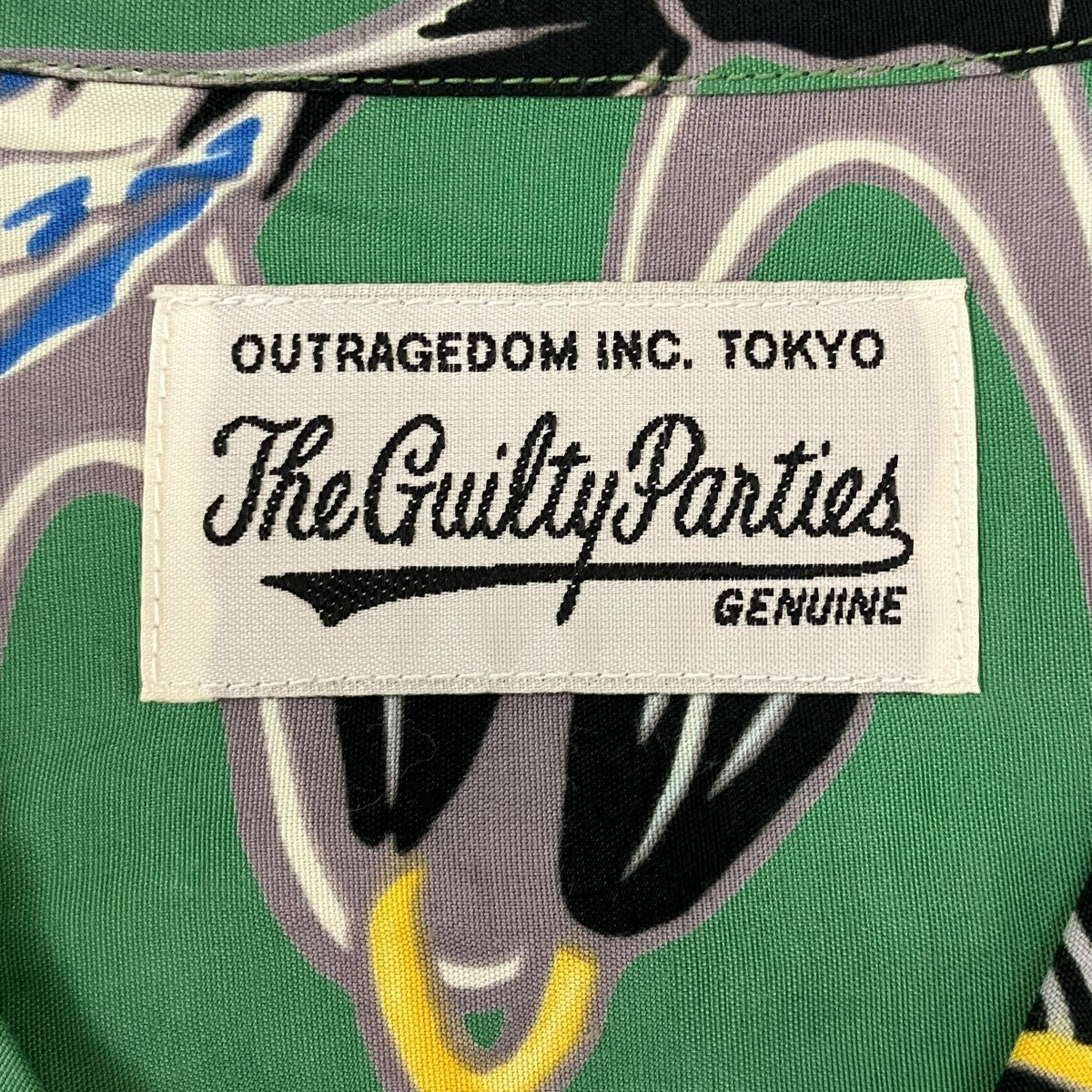 WACKO MARIA HAWAIIAN SHIRT L Sハイビスカス柄 長袖アロハシャツ 古着・中古-6枚目のアイテム画像
