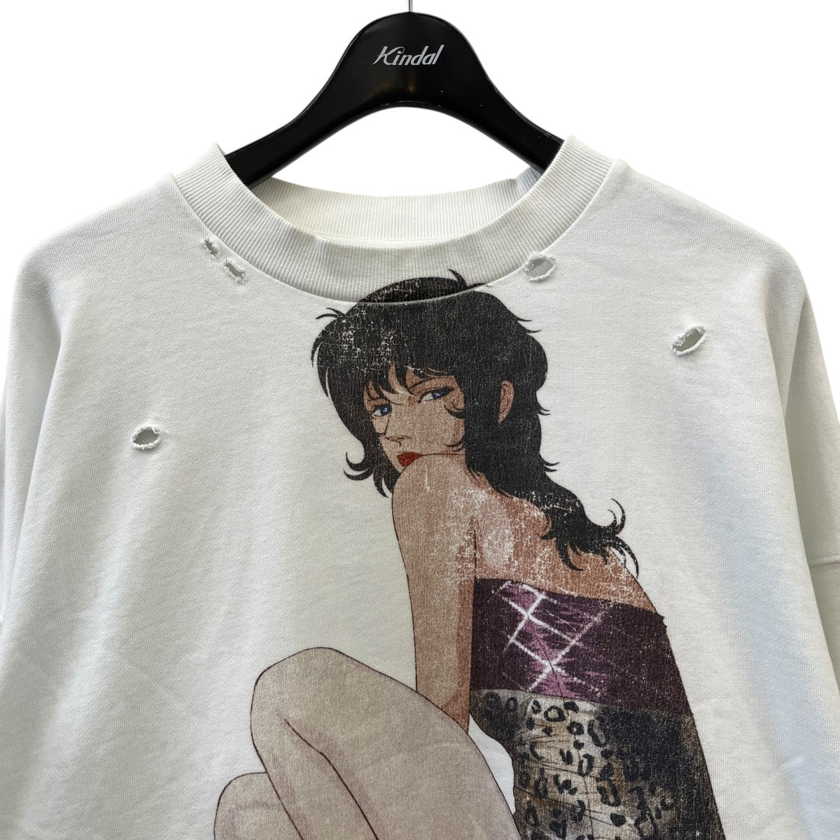 APRIORITY ダメージ加工プリントスウェット 古着・中古-3枚目のアイテム画像