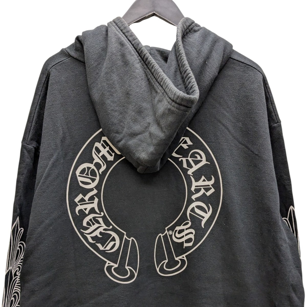 クロムハーツ バックホースシュー袖フローラルプリントジップアップパーカー L CHROME HEARTS(クロムハーツ) Floral Cross Horseshoe Zip Up Hoodie