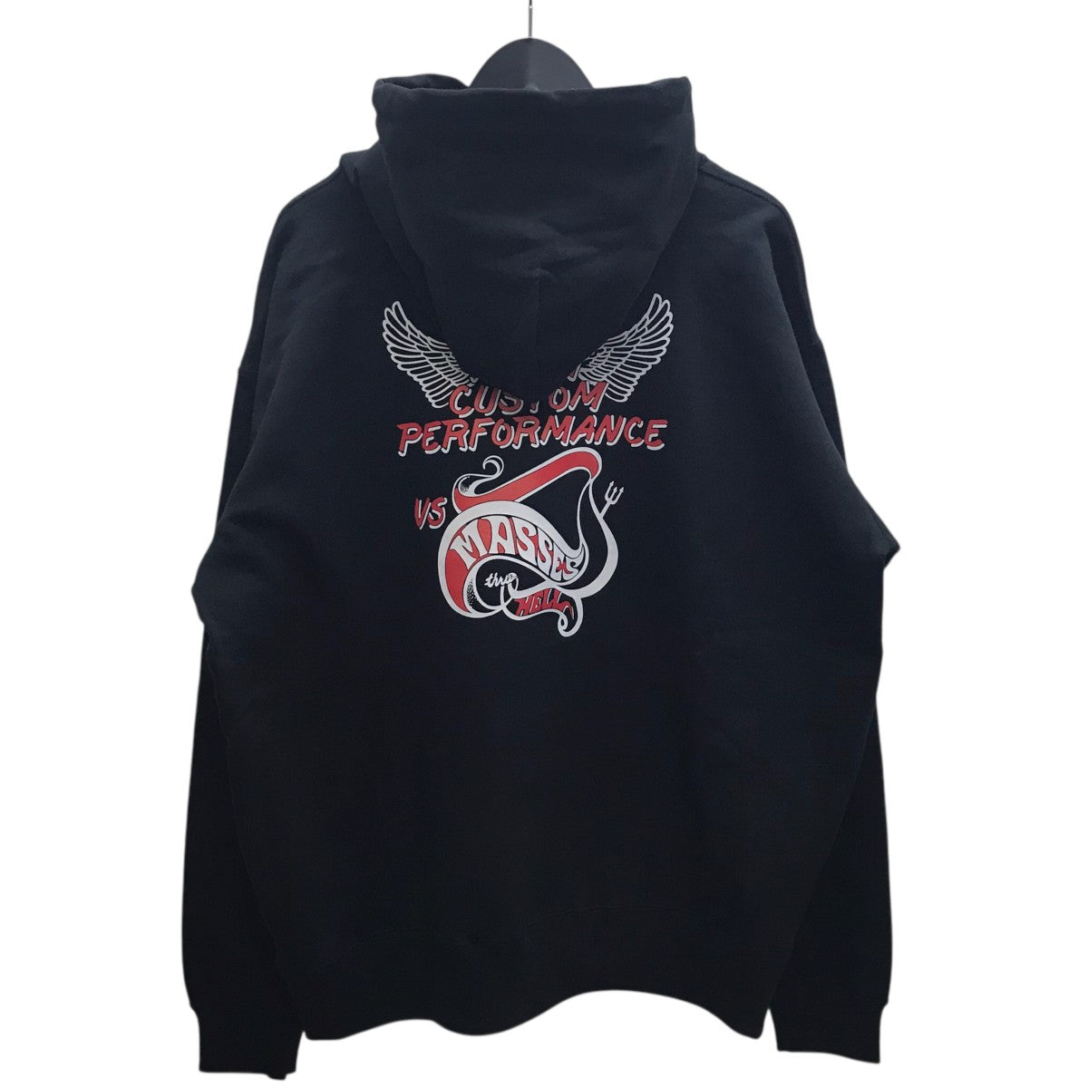 25SSM＆M × MASSES HOODED HELLバックプリントプルオーバーパーカー
