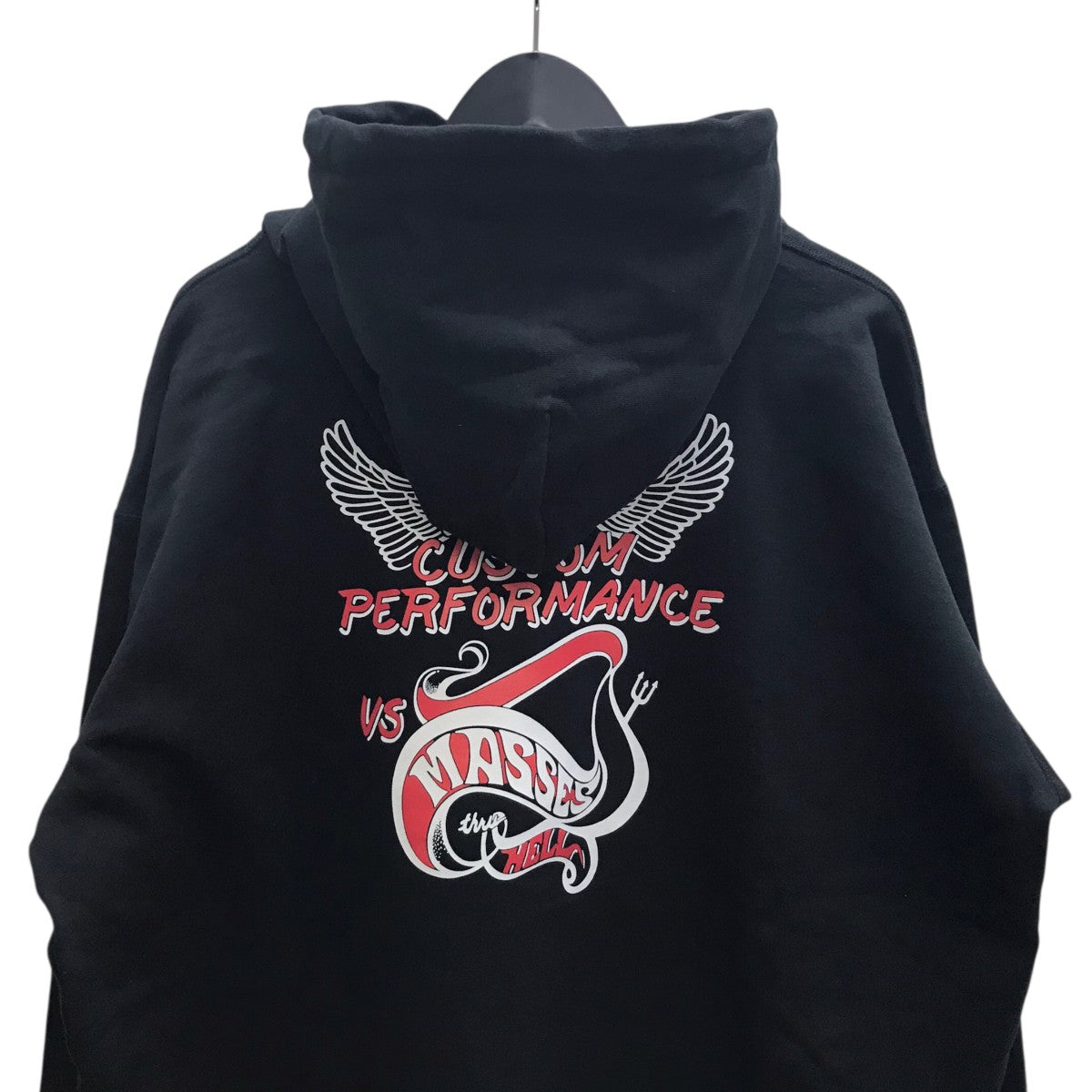25SSM＆M × MASSES HOODED HELLバックプリントプルオーバーパーカー