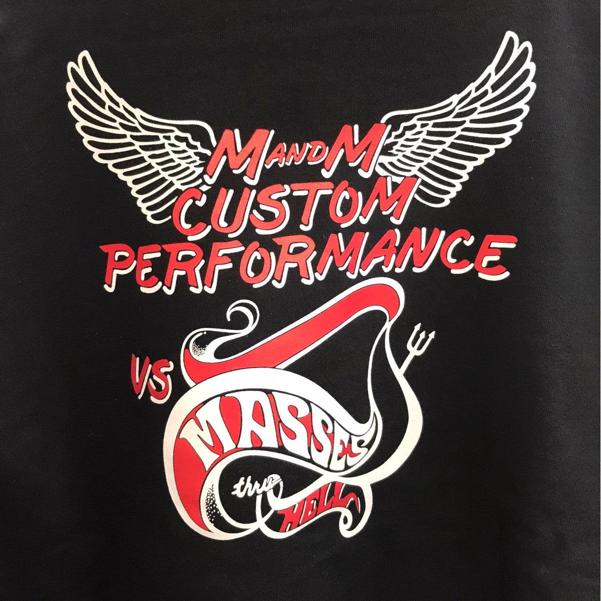 25SSM＆M × MASSES HOODED HELLバックプリントプルオーバーパーカー