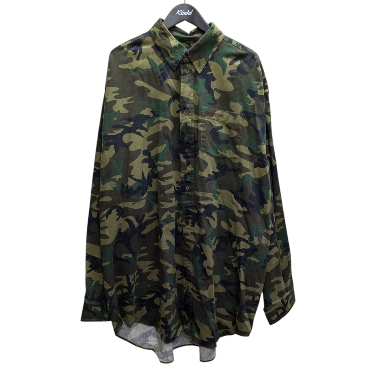 BALENCIAGA 迷彩柄 長袖シャツ BALENCIAGA(バレンシアガ) オーバーサイズ ロゴ カモフラ柄 ボタン