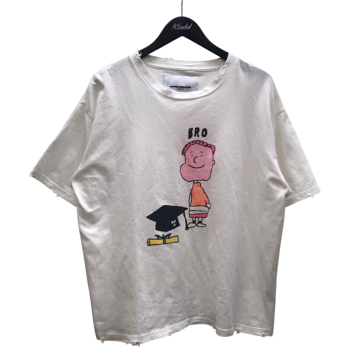 25AWHALF SLEEVE T-SHIR BRO ORANGE ]ダメージ加工プリントTシャツ
