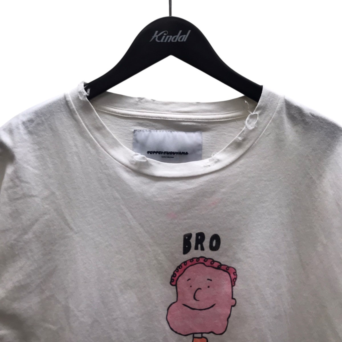 25AWHALF SLEEVE T-SHIR BRO ORANGE ]ダメージ加工プリントTシャツ