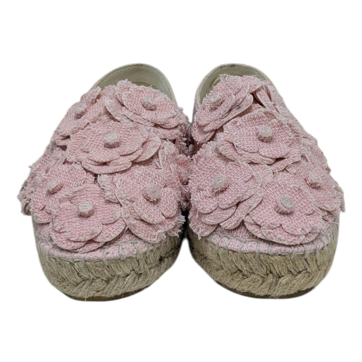 CHANEL カメリアエスパドリーユツイードパンプス 古着・中古-2枚目のアイテム画像