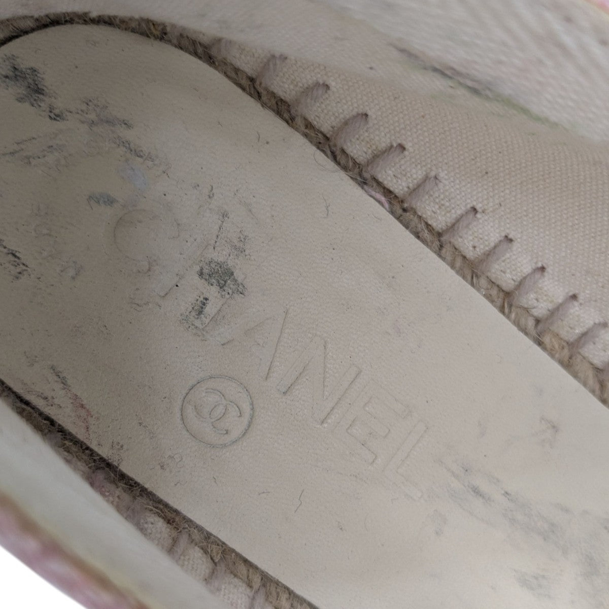 CHANEL カメリアエスパドリーユツイードパンプス 古着・中古-7枚目のアイテム画像
