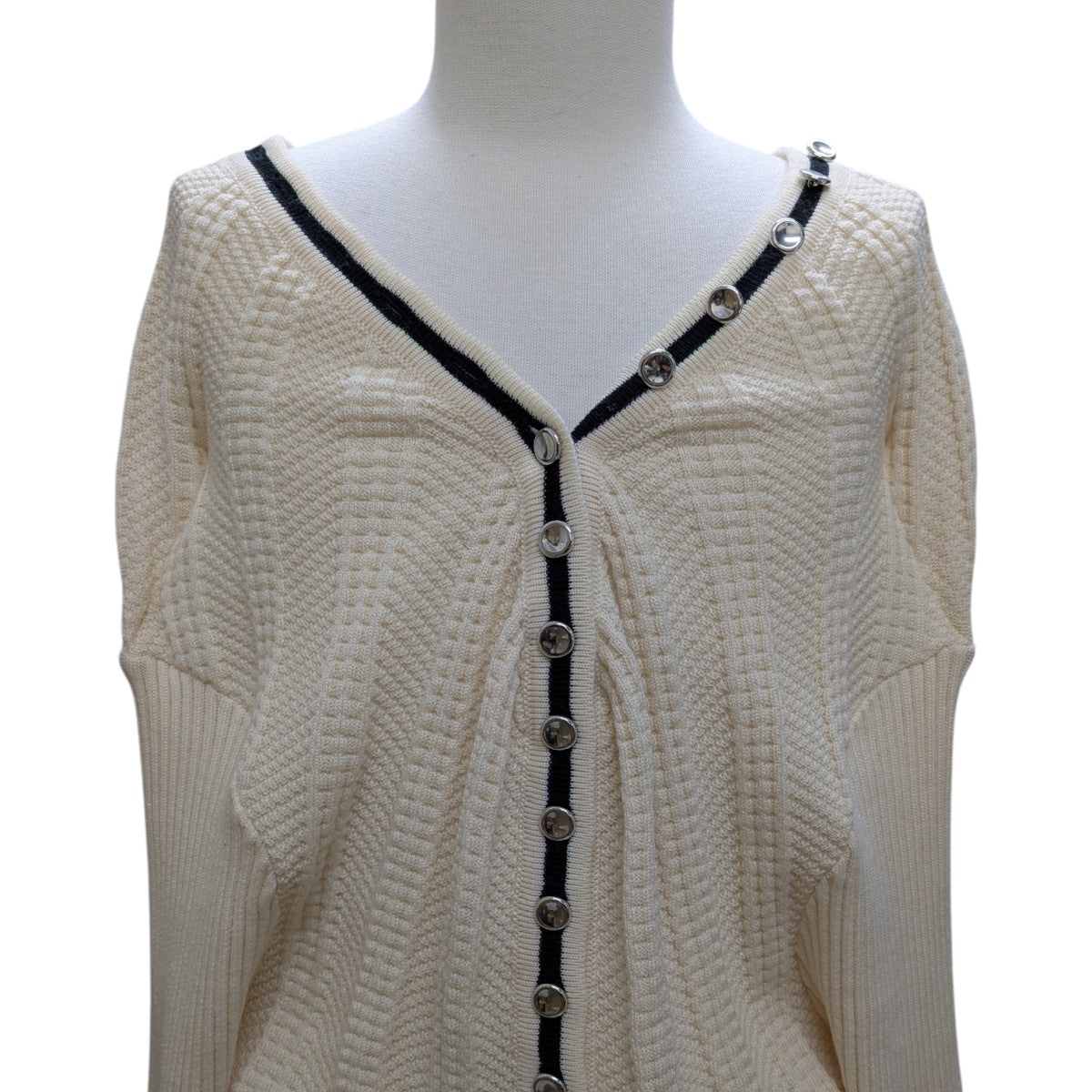 Y／project 【CLASSIC RUFFLE NECKLACE CARDIGAN】ニットカーディガン 古着・中古-2枚目のアイテム画像