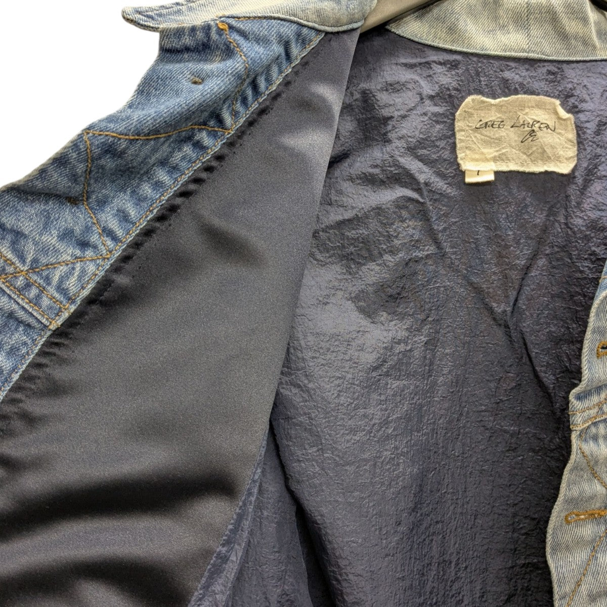 GREG LAUREN SATIN VARSITY TRUCKER FRONTサテンバーシティジャケット 古着・中古-4枚目のアイテム画像