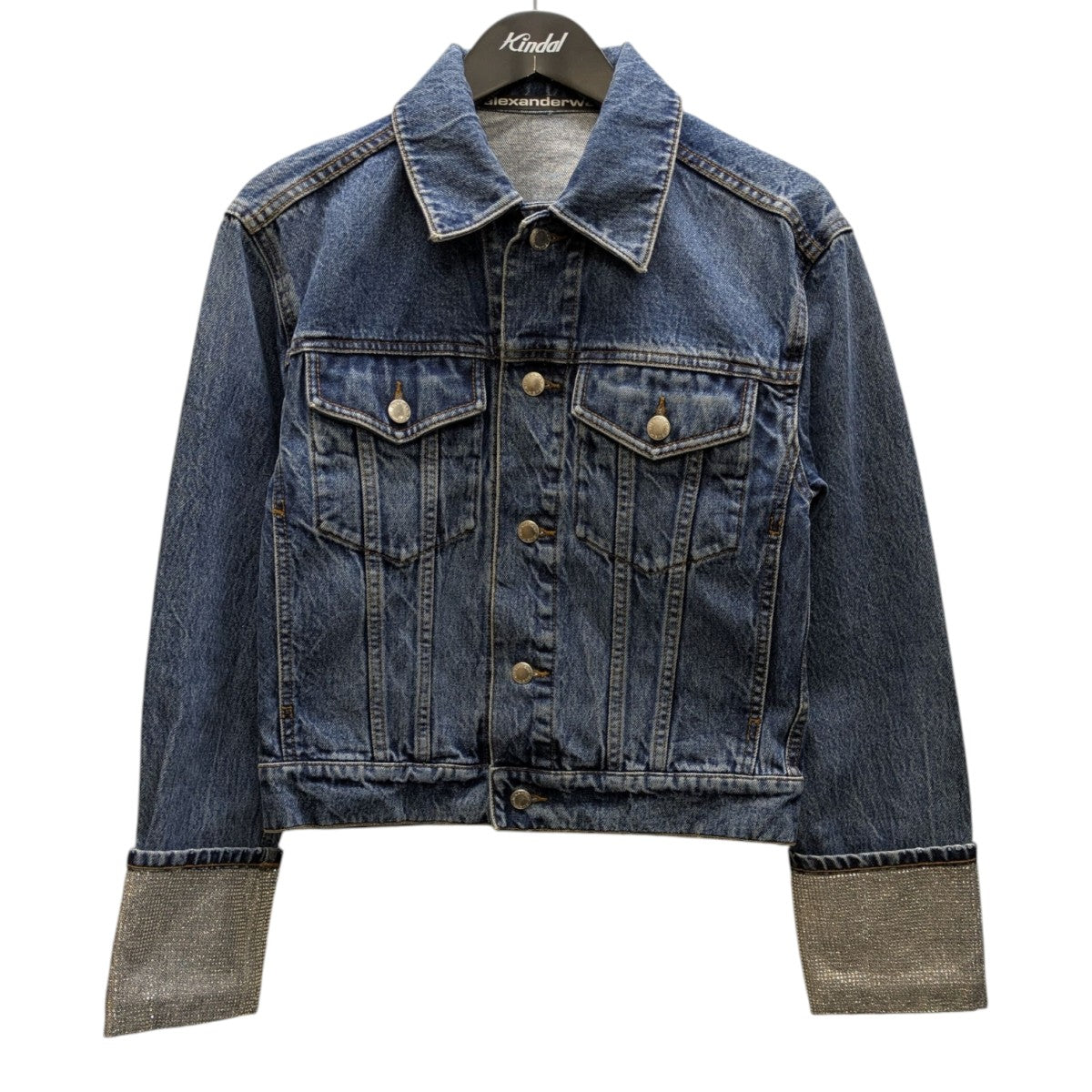 ALEXANDER WANG 袖ラインストーンデニムジャケット 古着・中古-1枚目のアイテム画像