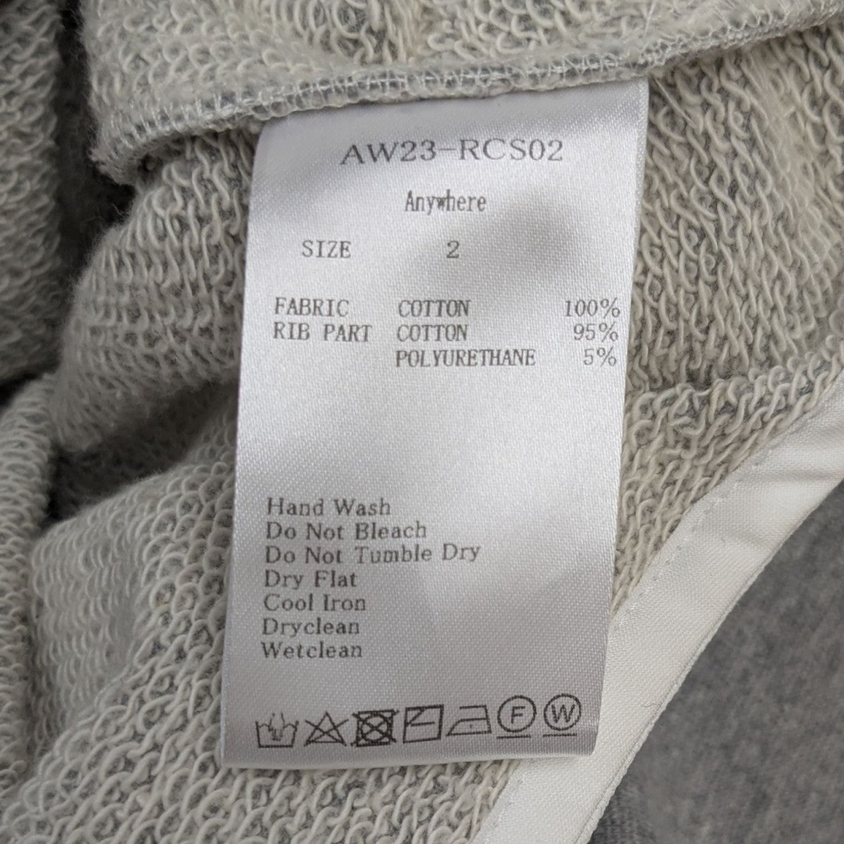 Randy(ランディー) 23AWAnywhere Zip Up Hoodie ジップパーカー AW23