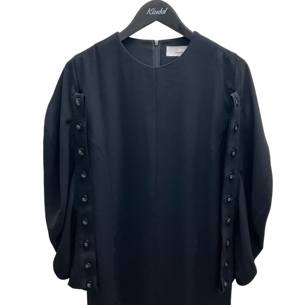 AKIRA NAKA Mirka drape sleeve dress BKドレープワンピースAW2361-BK 古着・中古-2枚目のアイテム画像